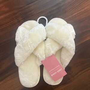 Birdy Grey Ivory Plush Slippers